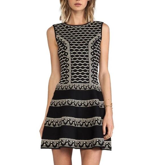 BCBGMaxAzria Wilma Dress in Black Combo Size XXS - Picture 2 of 13